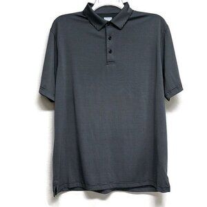 Callaway Opti Dri Golf Polo Shirt L Gray Micro Stripe Logo Short Sleeve Top EUC